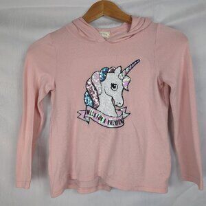 Btween Pink Hoodie with Sequin Unicorn 'Wish for a Rainbow'